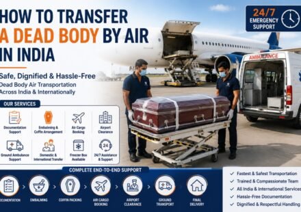 Dead body transportation by air in India with airport cargo and ambulance transfer support