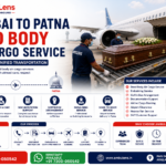 Mumbai to Patna dead body air cargo service showing a coffin being loaded into a commercial aircraft cargo compartment by trained transportation professionals.
