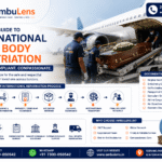 Airport cargo team handling a coffin for international dead body repatriation with airline cargo and customs clearance procedures.