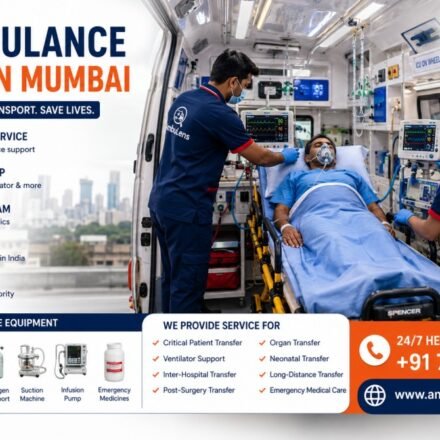 ICU Ambulance Service in Mumbai with advanced life support equipment, trained medical team, ventilator support, and critical patient transportation.