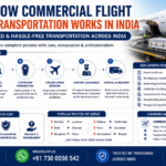 Commercial flight dead body transportation process in India showing airline cargo transfer, documentation, embalming, and coffin box arrangements by AmbuLens.