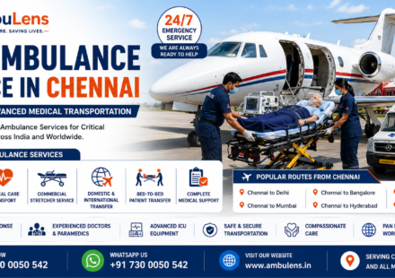Air Ambulance Service in Chennai with ICU-equipped medical aircraft, experienced doctors, and 24/7 emergency patient transfer services by AmbuLens.