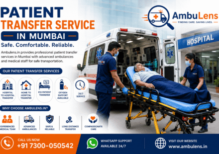 Medical team transferring a patient on a stretcher from an ambulance to a hospital during a professional patient transfer service.