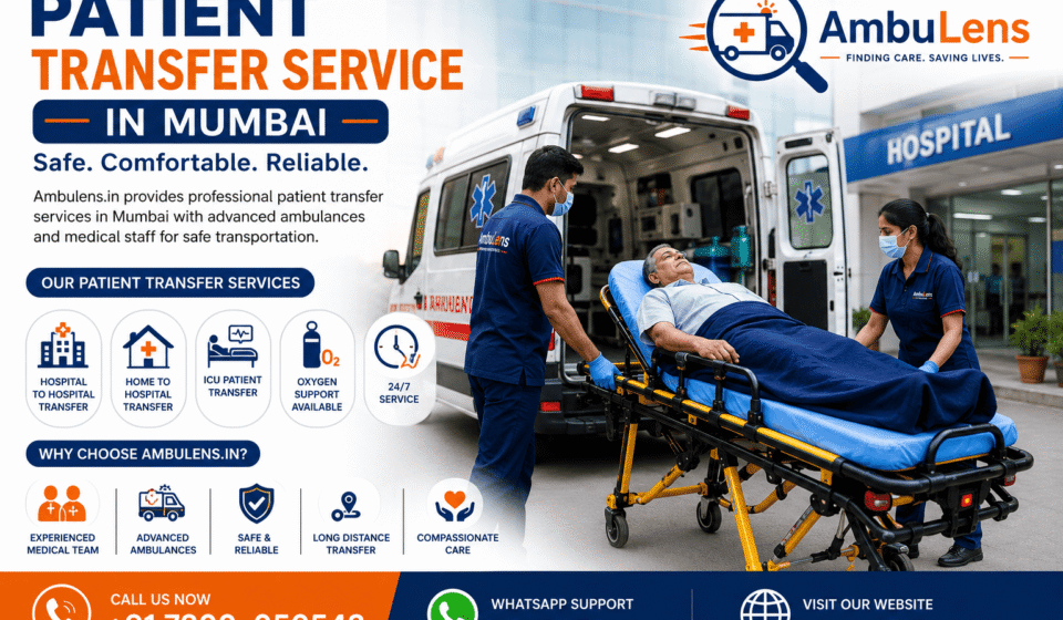 Medical team transferring a patient on a stretcher from an ambulance to a hospital during a professional patient transfer service.