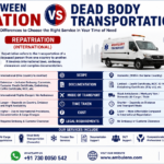 Difference between repatriation and dead body transportation showing international and domestic human remains transportation services by AmbuLens.