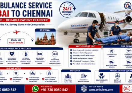 Air Ambulance Service Mumbai to Chennai with ICU-equipped aircraft, ventilator support, experienced doctors, and emergency patient transfer services by AmbuLens.