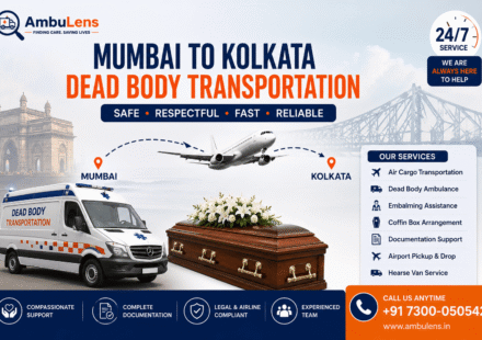 Coffin transportation from Mumbai to Kolkata using air cargo services and professional hearse ambulance support.