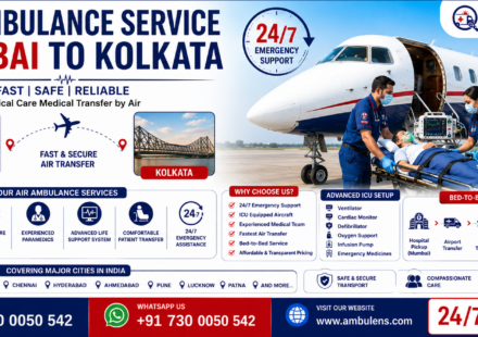 Air Ambulance Service Mumbai to Kolkata with ICU-equipped aircraft, ventilator support, experienced doctors, and emergency patient transfer services by AmbuLens.