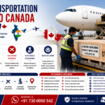 Dead Body Transportation from India to Canada showing international air cargo aircraft, airline-approved coffin box, India to Canada route, embalming support, embassy documentation, and professional human remains repatriation by AmbuLens.