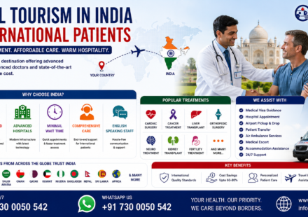 Medical Tourism in India for International Patients featuring modern Indian hospital, international patient care, doctor consultation, medical travel, air ambulance services, airport transfer, and advanced healthcare by AmbuLens.