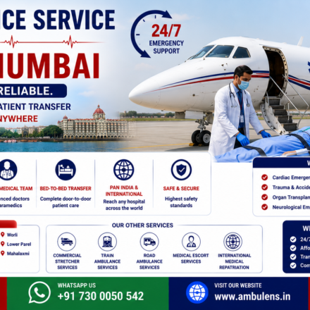 Air Ambulance Service in South Mumbai with ICU-equipped aircraft, emergency patient transfer, ventilator support, and experienced medical teams by AmbuLens.