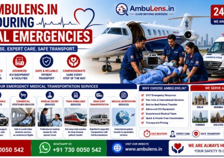 How AmbuLens.in helps during medical emergencies with air ambulance services, ICU ambulances, medical repatriation, and emergency patient transportation across India.