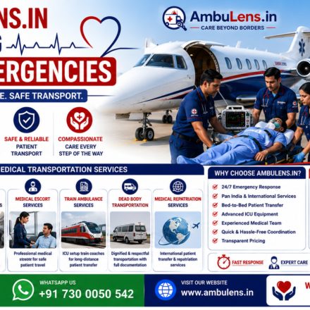 How AmbuLens.in helps during medical emergencies with air ambulance services, ICU ambulances, medical repatriation, and emergency patient transportation across India.