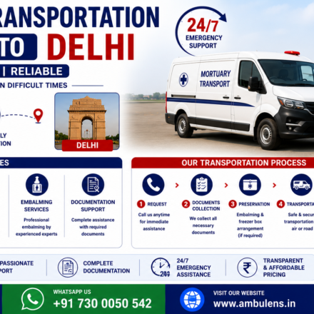 Dead Body Transportation Mumbai to Delhi with air cargo services, road transportation, embalming, freezer box arrangements, and complete documentation support by AmbuLens.
