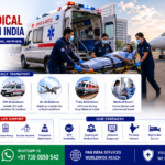 Emergency Medical Transportation in India featuring ICU ambulance, air ambulance aircraft, critical care patient transfer, emergency medical team, hospital coordination, and advanced life support services by AmbuLens.