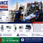 ICU Ambulance Service in Mumbai featuring a fully equipped ICU ambulance, ventilator support, critical care doctor, paramedics, advanced life support equipment, and emergency patient transportation by AmbuLens.