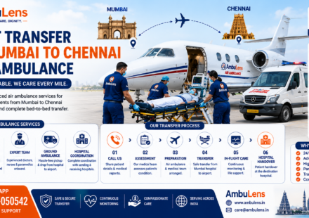 Patient transfer from Mumbai to Chennai by air ambulance with ICU medical support