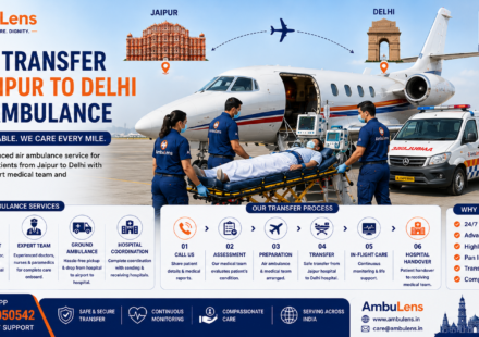 Patient transfer from Jaipur to Delhi by air ambulance with ICU medical support