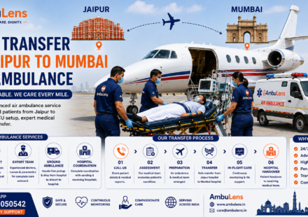 Patient transfer from Jaipur to Mumbai by air ambulance with ICU medical support