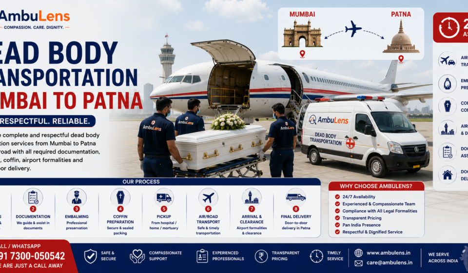 Dead body transportation from Mumbai to Lucknow by air and road