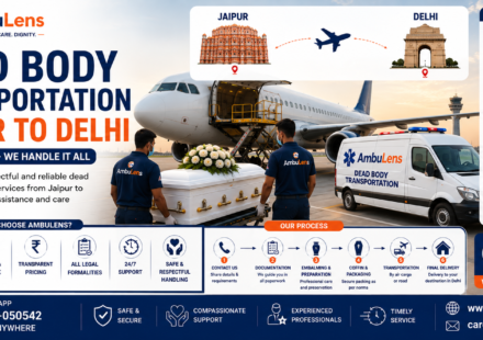 Dead body transportation from Jaipur to Delhi by air and road