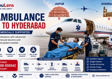 Air ambulance from Jaipur to Hyderabad for critical patient transfer