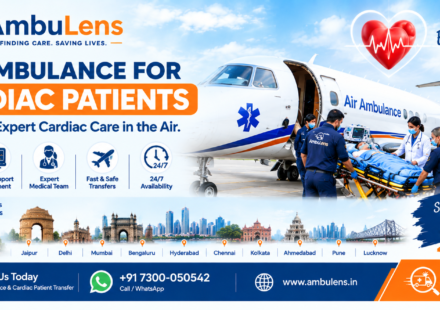 Air ambulance for cardiac patients with medical team and cardiac care