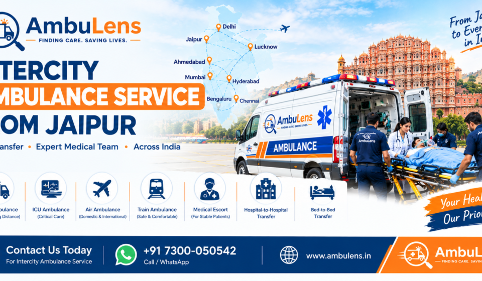Intercity ambulance service from Jaipur for long-distance patient transfer