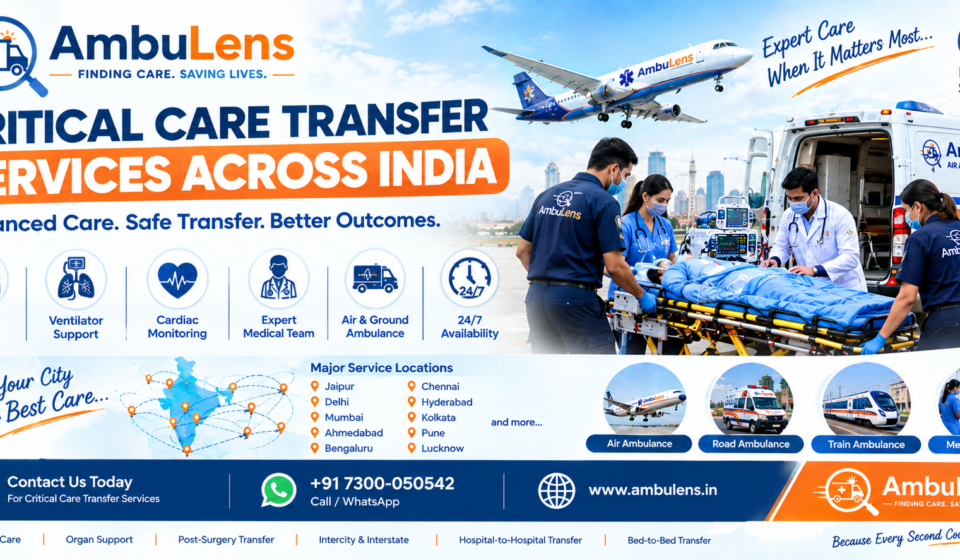 Critical care transfer services across India with medical ambulance support