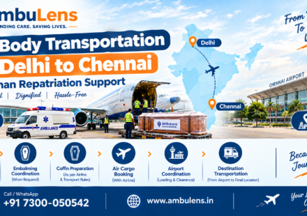 Dead body transportation from Delhi to Chennai by air cargo with airport coordination