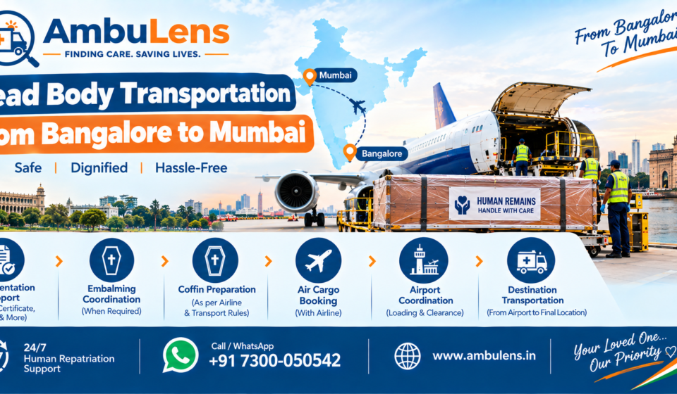 Dead body transportation from Bangalore to Mumbai by air cargo
