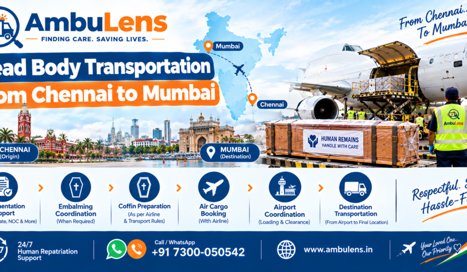 Dead body transportation from Chennai to Mumbai by air cargo