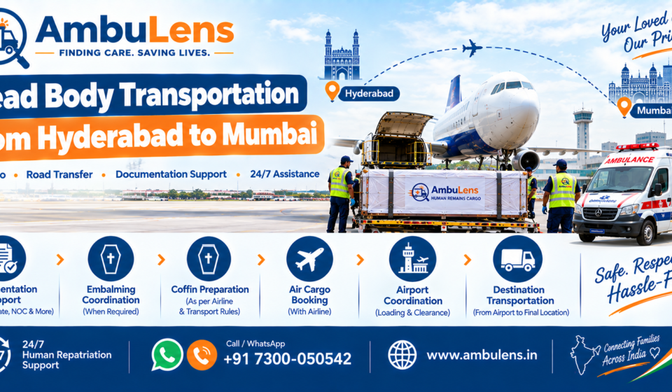 Dead body transportation from Hyderabad to Mumbai by air cargo