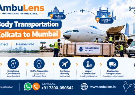 Dead body transportation from Kolkata to Mumbai by air cargo