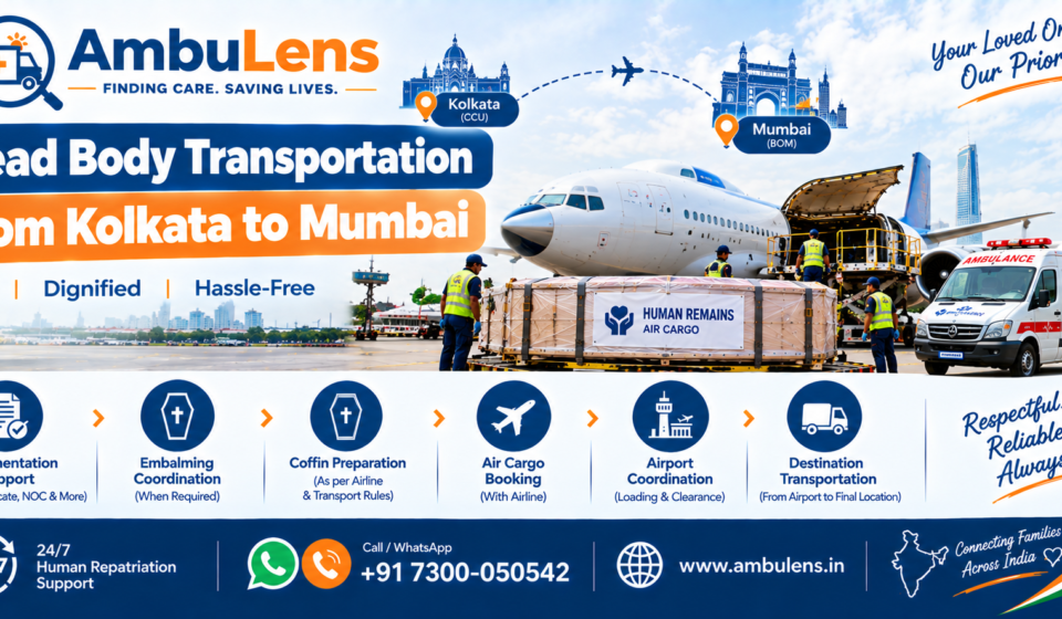 Dead body transportation from Kolkata to Mumbai by air cargo