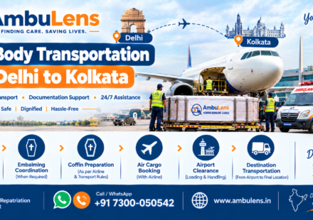 Dead body transportation from Delhi to Kolkata by air and road