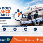 How long does air ambulance booking take for emergency patient transfer