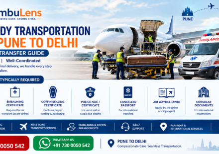 Dead body transportation from Pune to Delhi by air cargo and road