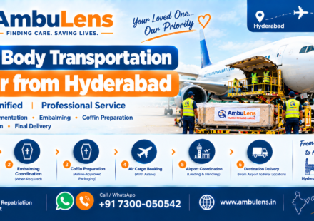 Dead body transportation by air from Hyderabad with air cargo support