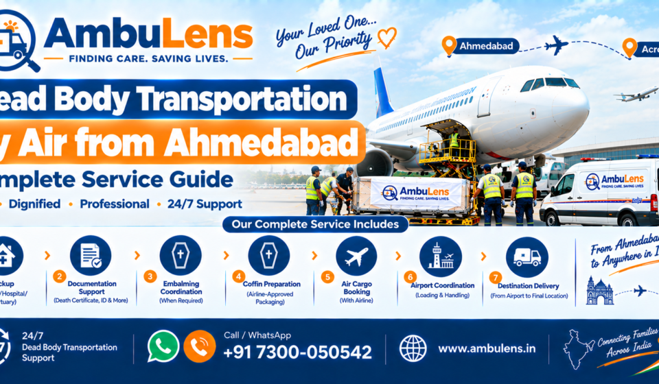 Dead body transportation by air from Ahmedabad through airline cargo
