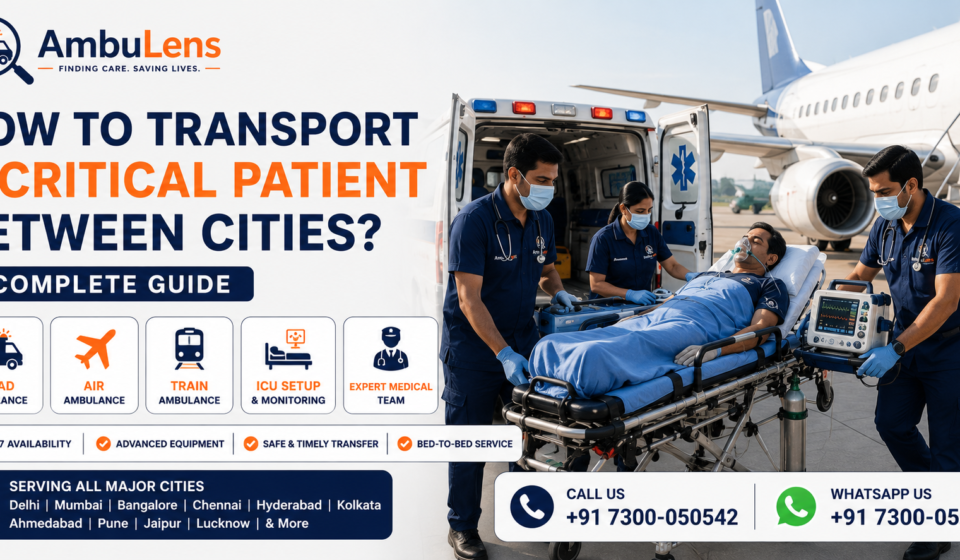 Critical patient transfer between cities by ICU ambulance and air ambulance in India
