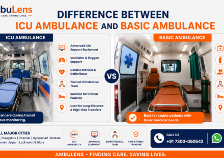 Difference between ICU ambulance and basic ambulance for patient transportation in India