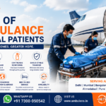 Air ambulance service transporting a critical patient with medical support