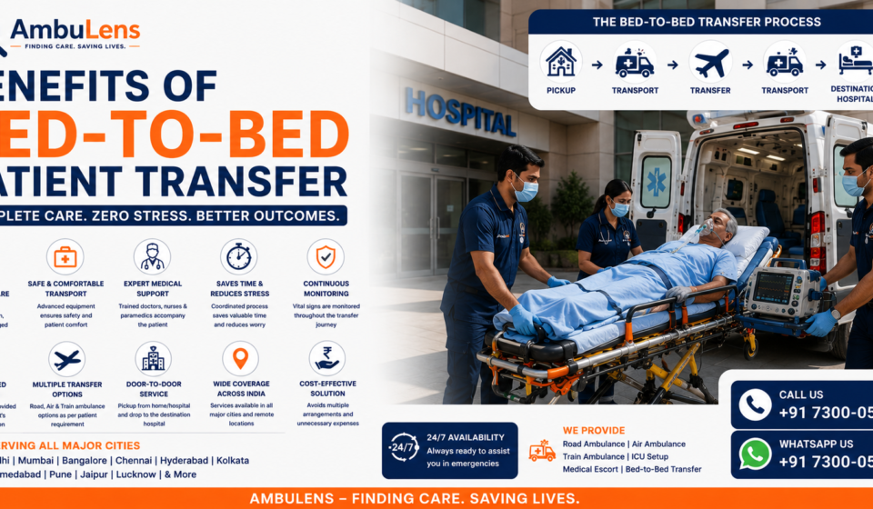 Bed-to-bed patient transfer with medical transportation support