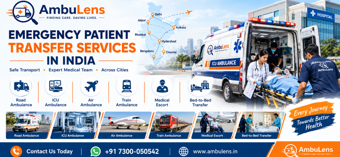 Emergency patient transfer services in India with medical ambulance support