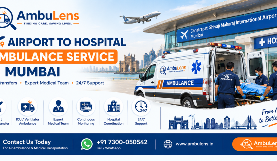 Airport to hospital ambulance service in Mumbai for patients