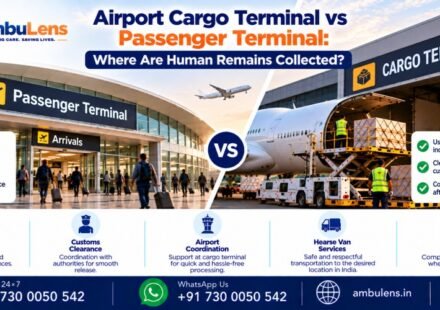 Difference between airport cargo and passenger terminals for human remains collection