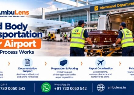 Dead body transportation service near an airport in India