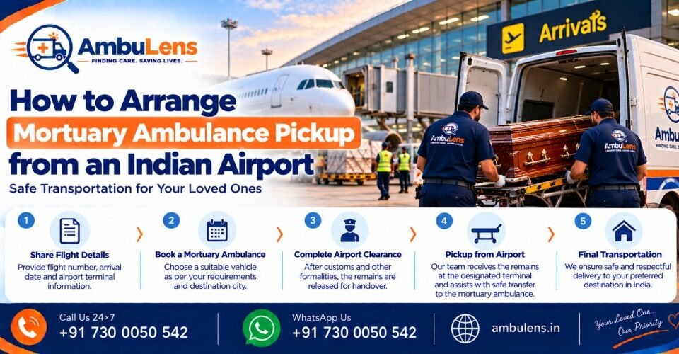 Mortuary ambulance arranged for airport pickup and dead body transportation in India