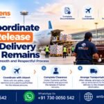 Coordinating airport cargo release and final delivery for human remains transportation in India